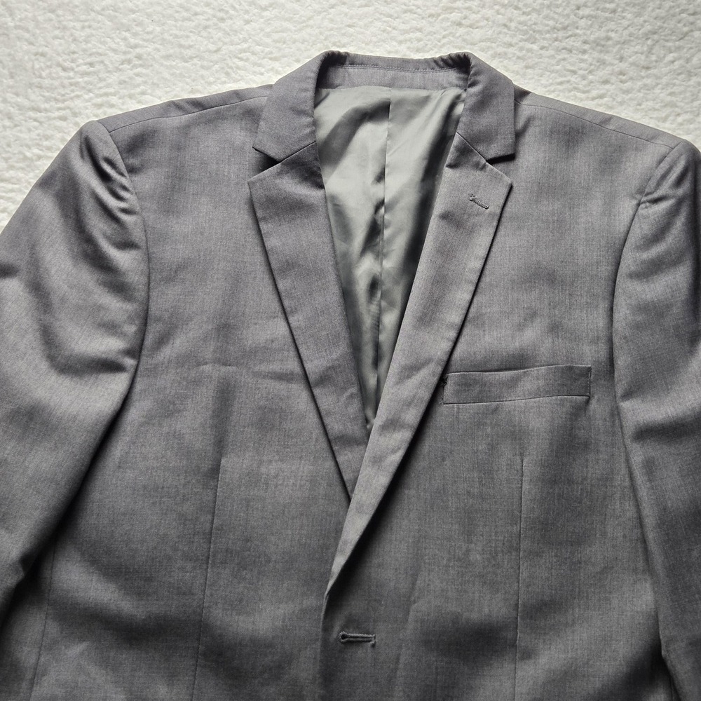 Cooper & Nelson Blazer Mens 44R Gray Polyester Rayon 2 Button Suit Jacket